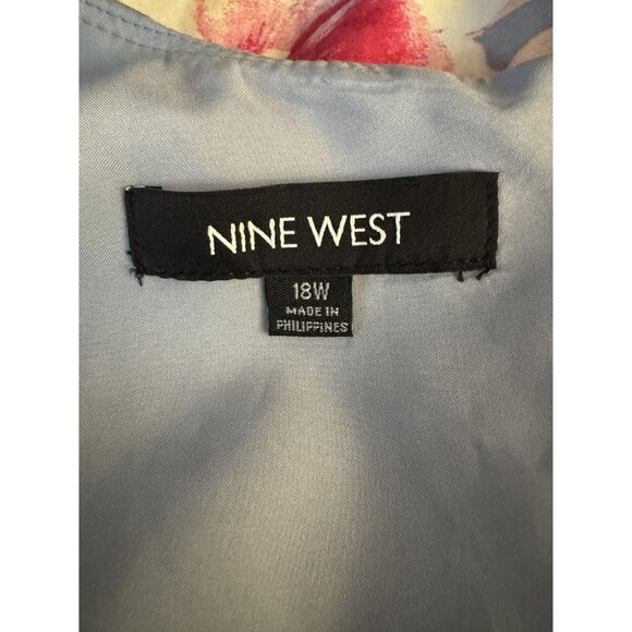 Nine West Floral Print Pleated Fit & Flare Dress w/Pockets Size 18W 2X Plus Size - Picture 5 of 6